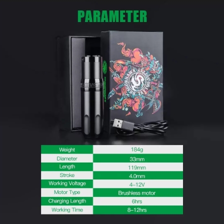 Dragonhawk Mast X5 Kablosuz Bataryalı Pen Dövme Makinesi 4.0 mm Stroke