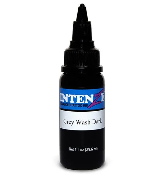 İntenze Grey Wash Dark 1 oz - 30 ml Koyu Gölge Siyahı Dövme Boyası