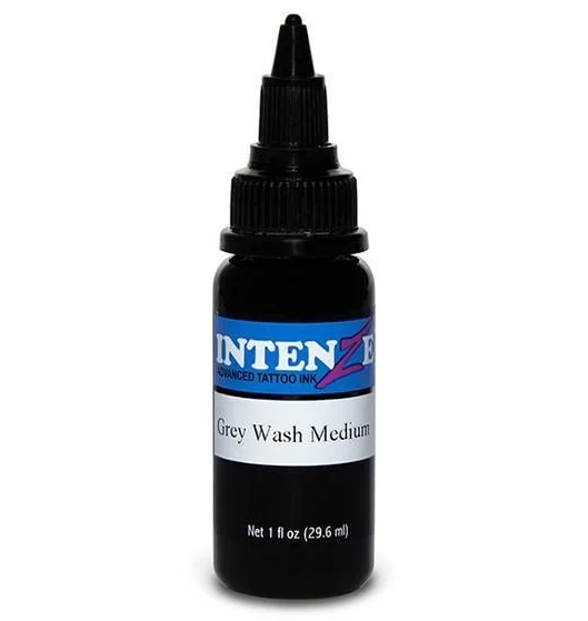 İntenze Grey Wash Medium 1 oz - 30 ml Orta Gölge Siyahı Dövme Boyası