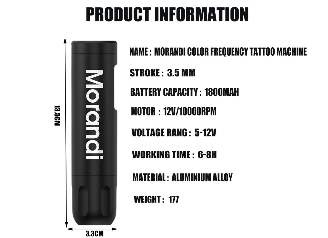 Morandi Kablosuz  Pilli 3.5mm Stroke Pen Rotary Dövme Makinesi