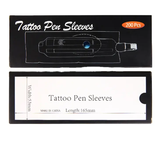 Pen Dövme Makinesi Koruyucu Poşeti - Tattoo Pen Sleeves 53x165 mm Mavi- 200 Adet