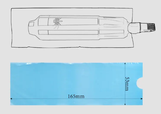 Pen Dövme Makinesi Koruyucu Poşeti - Tattoo Pen Sleeves 53x165 mm Mavi- 200 Adet