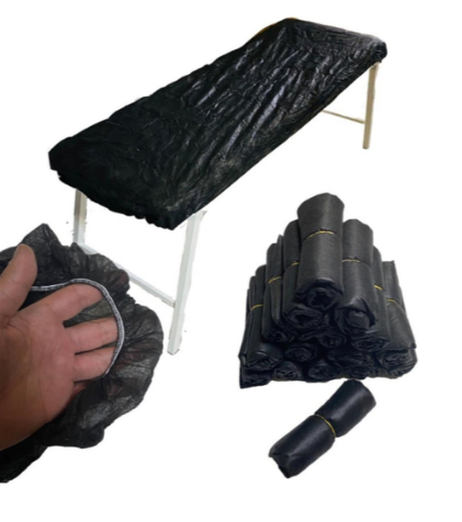 5’Lİ Siyah Lastikli Sedye Dövme Koltuğu Örtüsü 80cm x 220cm 5 Adet Paket