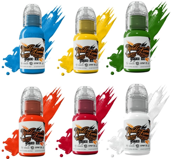 World Famous Simple Color Set 6 x 1 oz 30 ml Dövme Boyası Seti