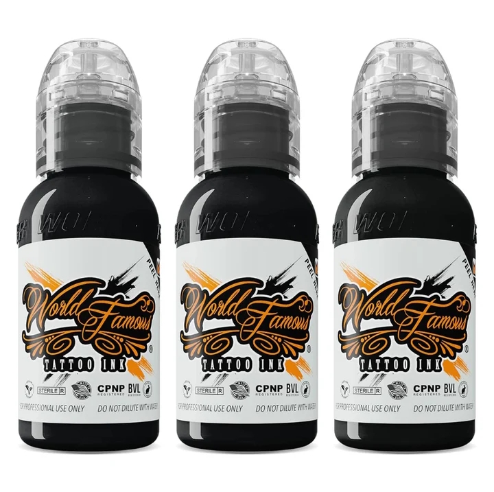 World Famous 3 Bottle Greywash Set 1 oz 30 ml Gölge Seti Dövme Boyası