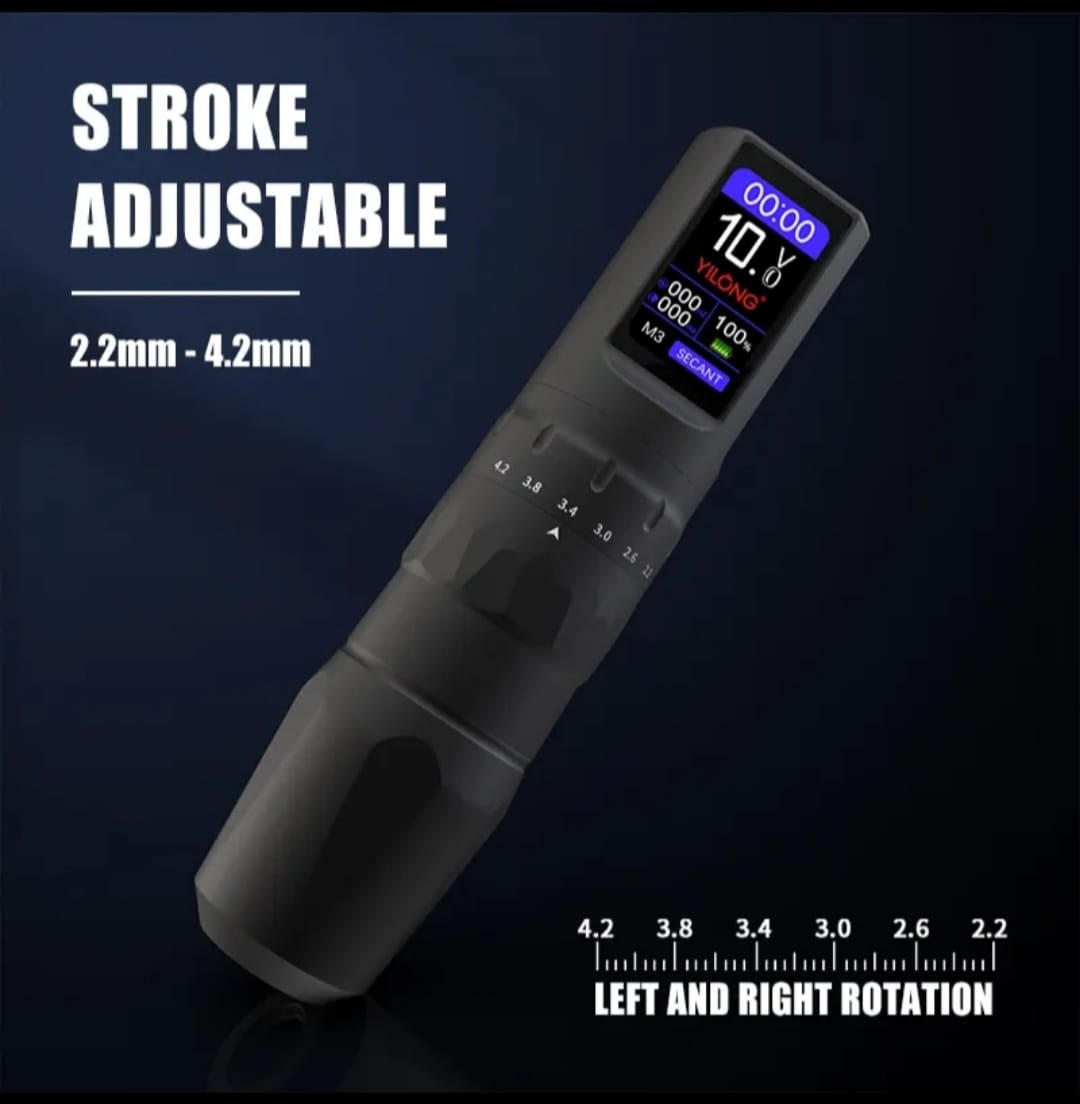 Yilong L Stroke Ayarlı Kablosuz Bataryalı Pen Rotary Dövme Makinesi